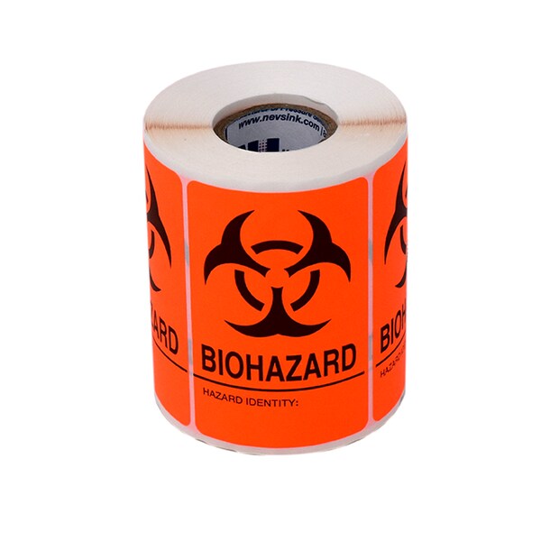 Label, Biohazard Hazard Identity 3" x 1-15/16"